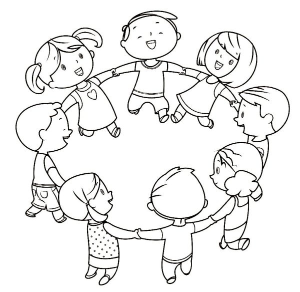 Детский хоровод раскраска