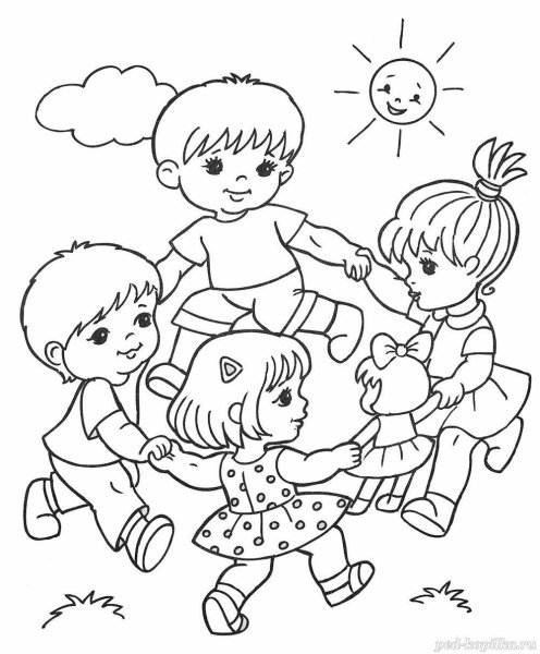 Хоровод раскраска для детей