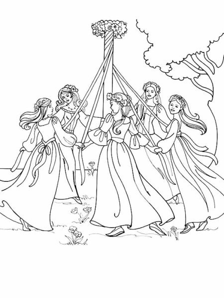 Народные праздники раскраска