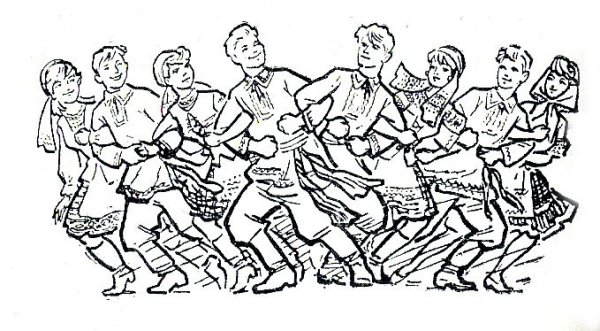 Русский танец раскраска