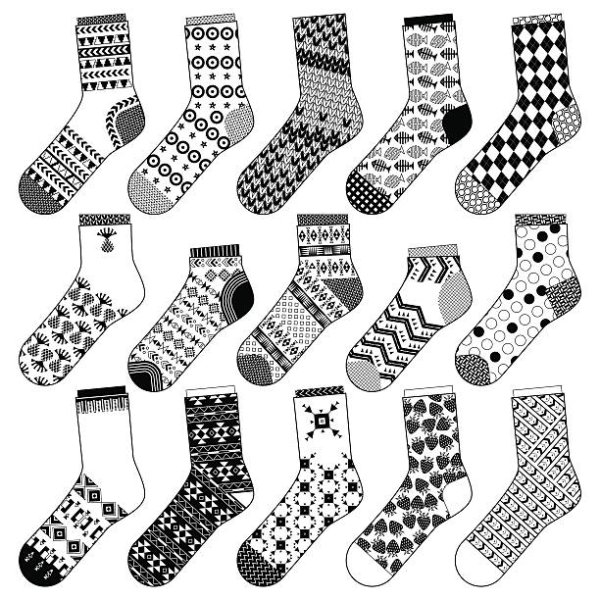 Белые носки с рисунком