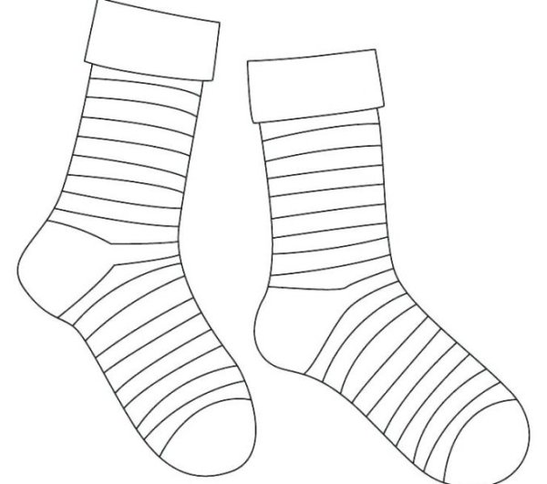 Носки раскраска для малышей