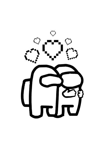 Раскраски наклейки амонг АС