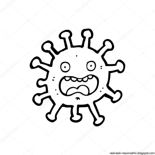 Микробы раскраска для детей
