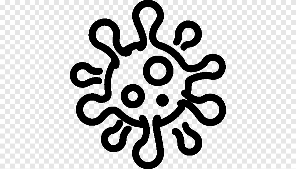 Вирус ковид черно белая