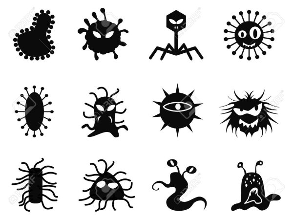 Вирус черно белый