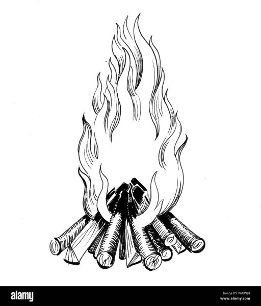 Костер черно белый