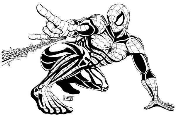 Человек паук чёрно белый