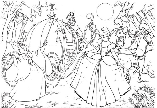 Шарль Перро Золушка раскраска