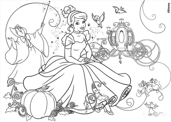 Раскраска Золушка маленькая