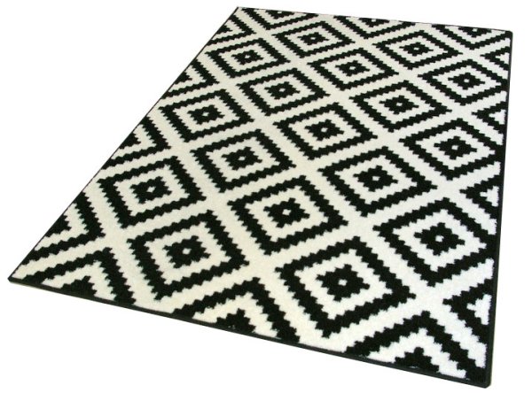 Коврик черно белый