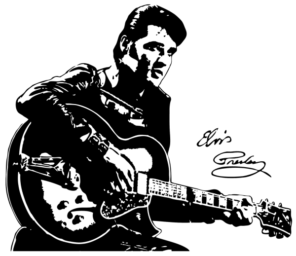 Элвис Пресли на белом фоне