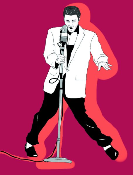 Элвис Пресли рисунок чб