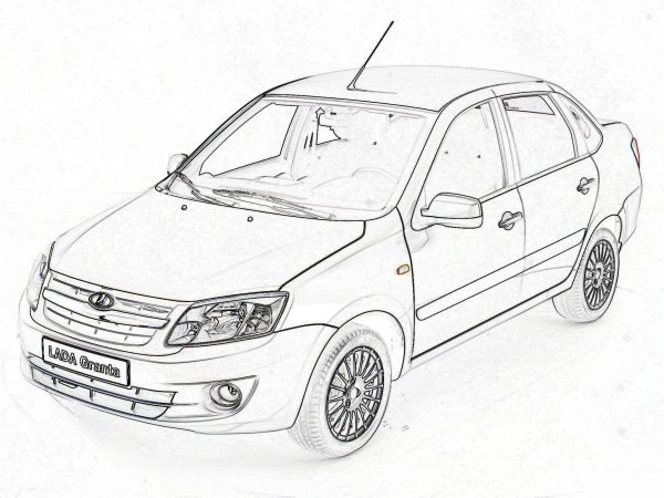Раскраска машины Лада Гранта