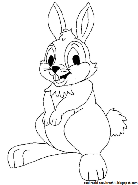 Кролик раскраска для детей