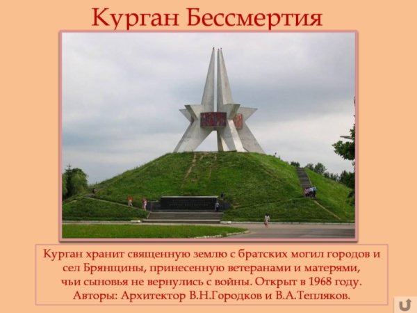 Курган бессмертия Брянск рисунок