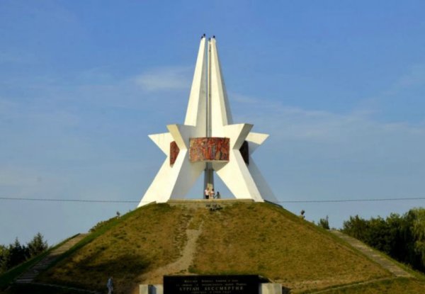 Курган бессмертия Брянск черно белый