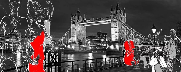 Черно белые постеры с яркими элементами