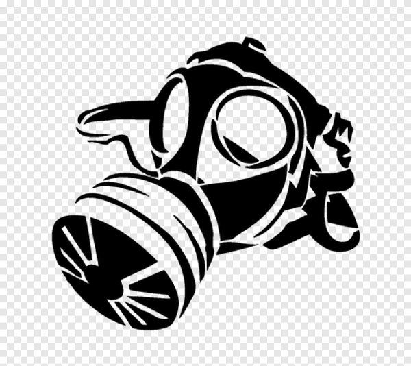 Наклейка в противогазе