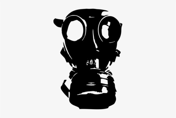 Противогаз черно белый