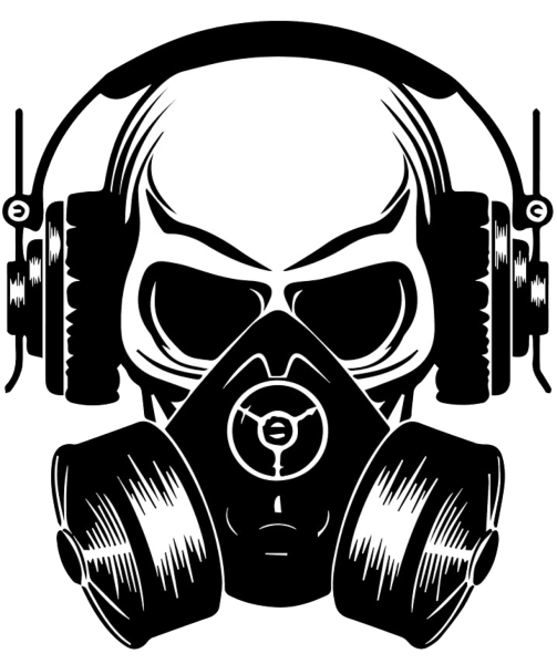 Череп в наушниках