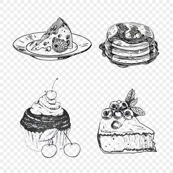 Скетч еда чб