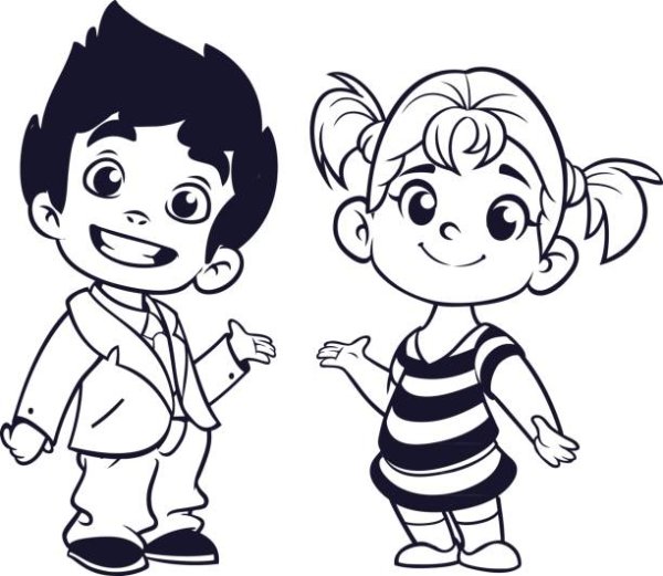 Мальчик и девочка рисунок