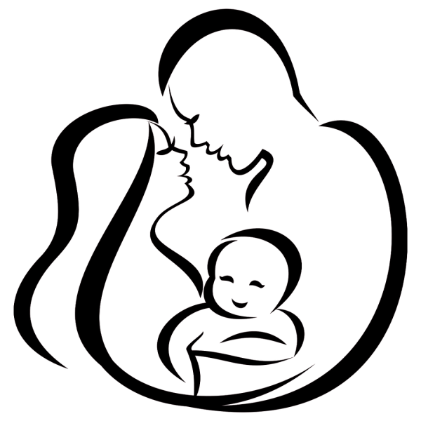 Силуэт семья с младенцем