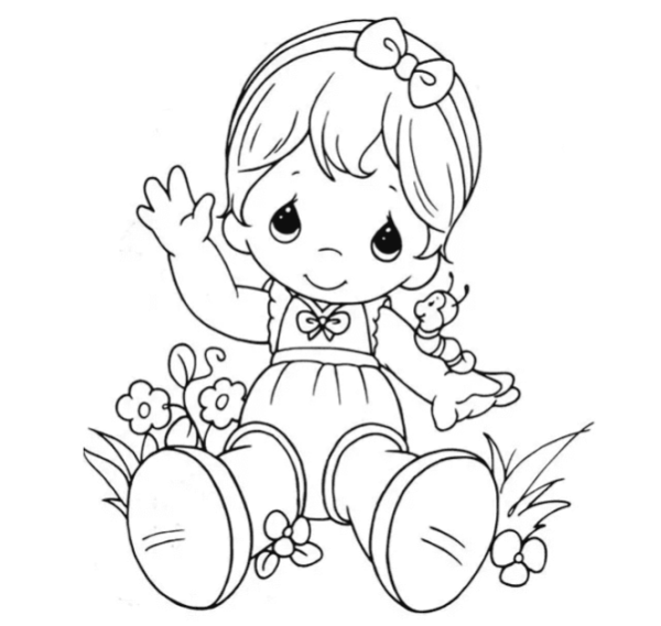 Куколка для раскрашивания детям