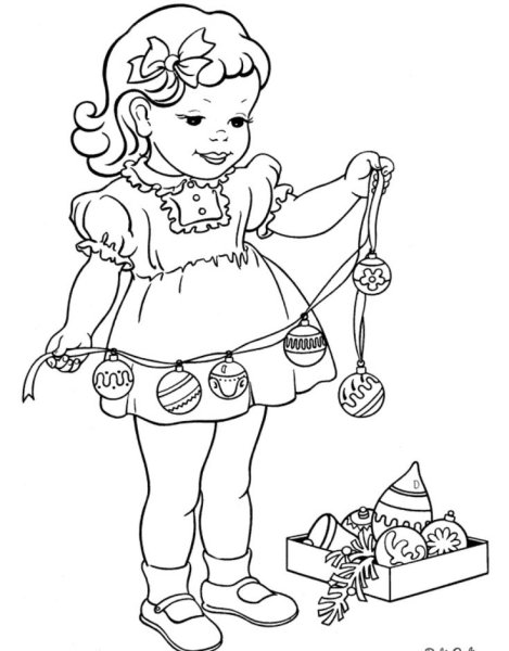 Кукла раскраска для малышей