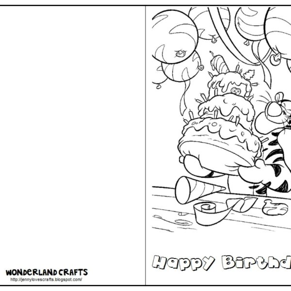 Расскраски открытки с днём рождения