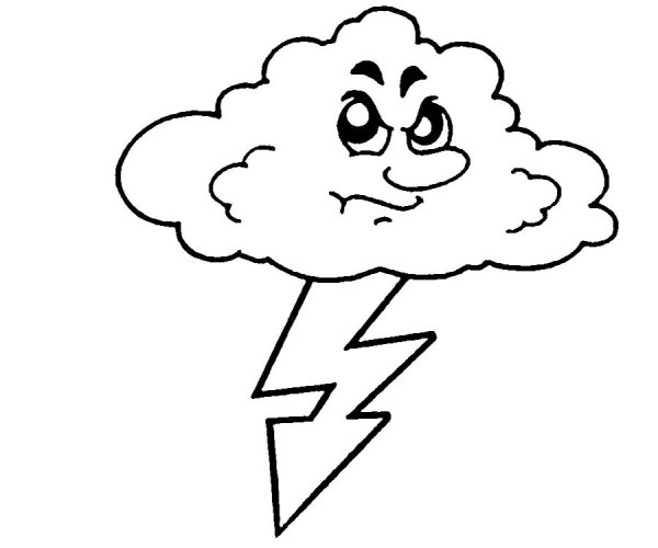 Раскраска дождь с грозой