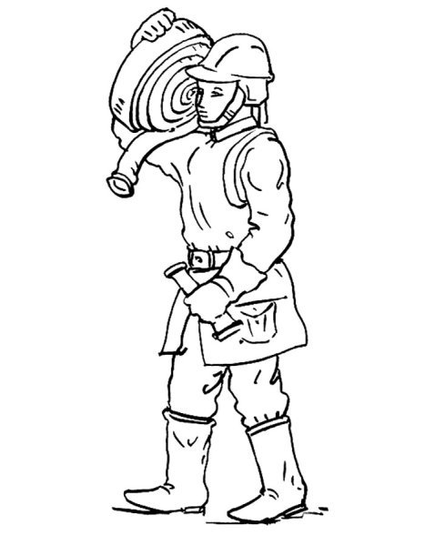 Раскраска пожарный