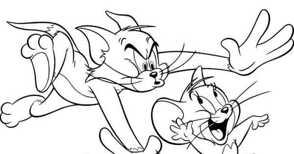 Том и Джерри раскраска легкая