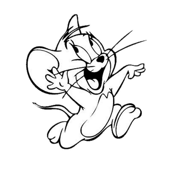 Мышонок Джерри черно белый