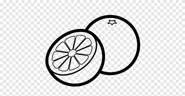 Апельсин для детей черно белая