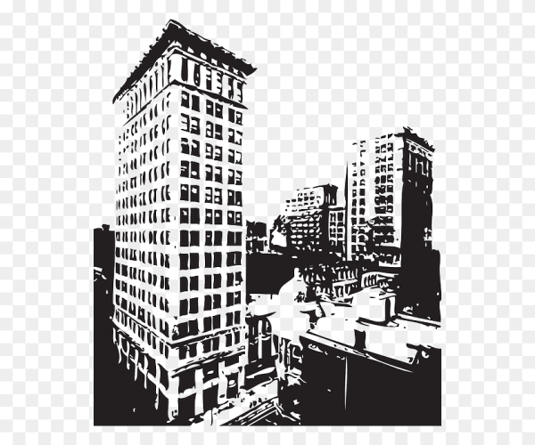 Силуэты многоэтажных домов