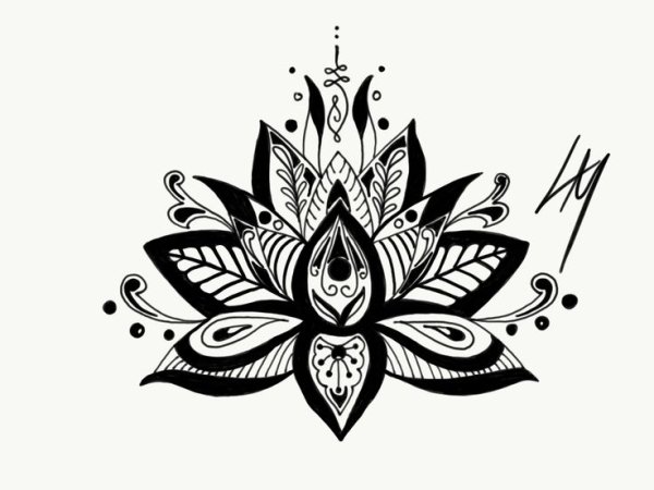 Тату Лотос эскизы