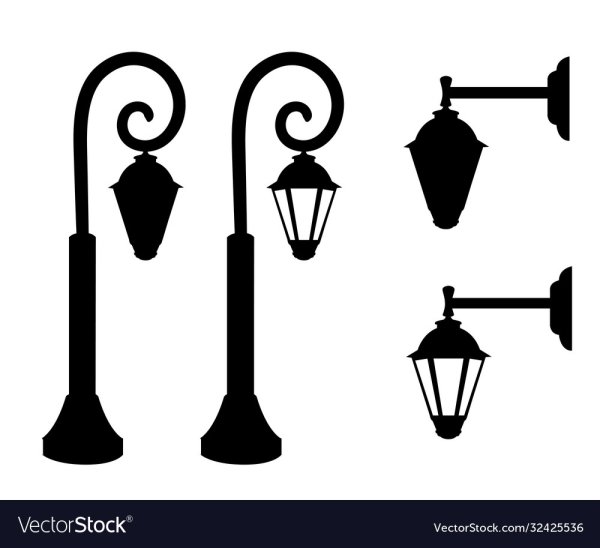 Фонарь старинный уличный силуэт