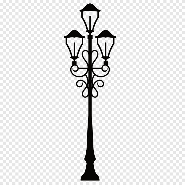 Трафарет фонарь уличный