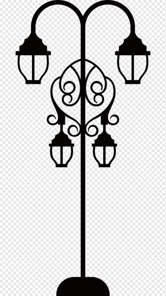 Уличный фонарь контур