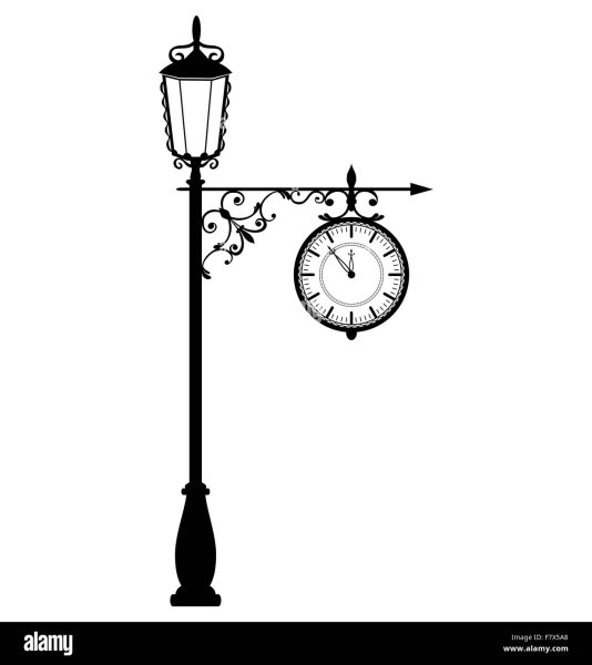 Фонарный столб с часами