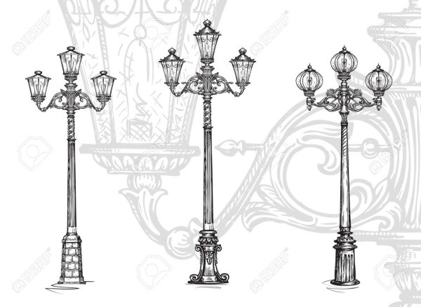 Фонарный столб эскиз