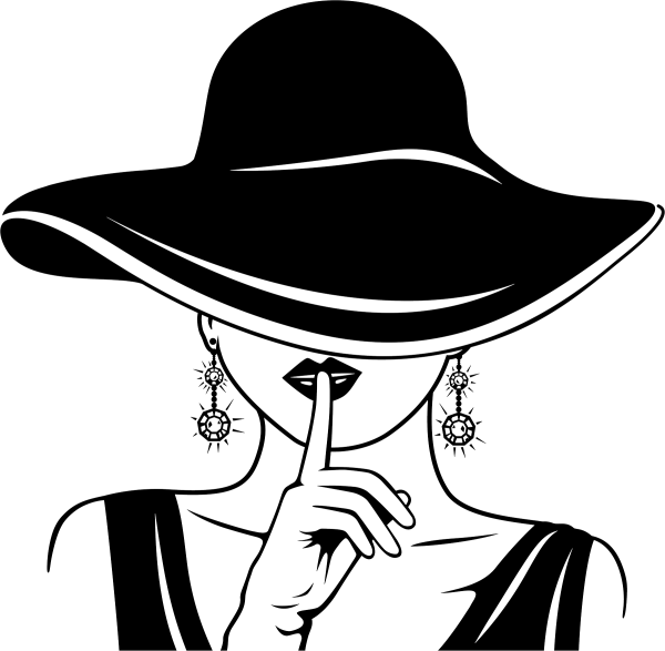 Дама в шляпе силуэт