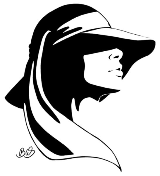 Очертания дамы в шляпе