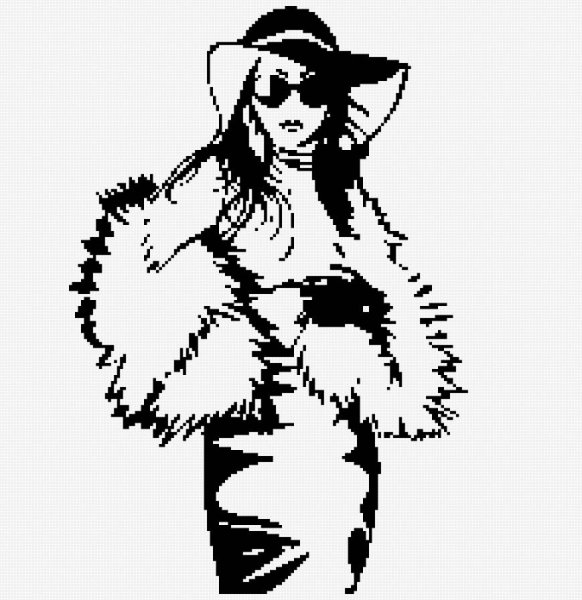 Девушка в шубе вектор