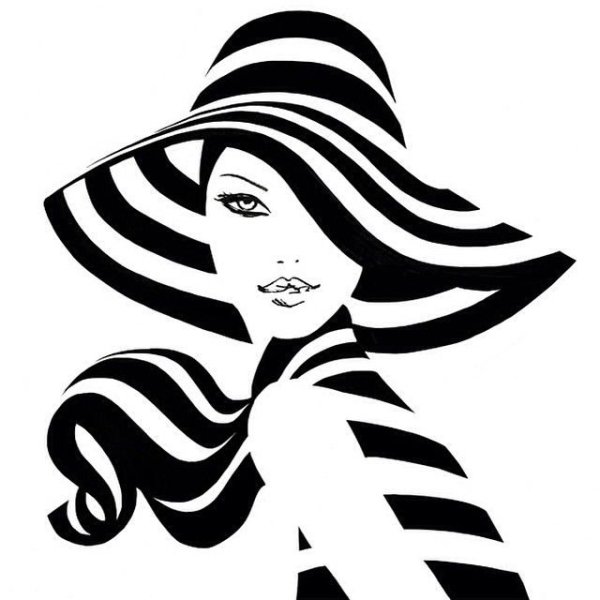 Девушка вектор чб