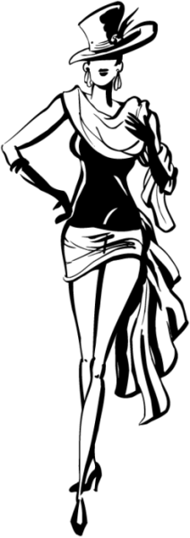 Эскиз девушка в шляпе