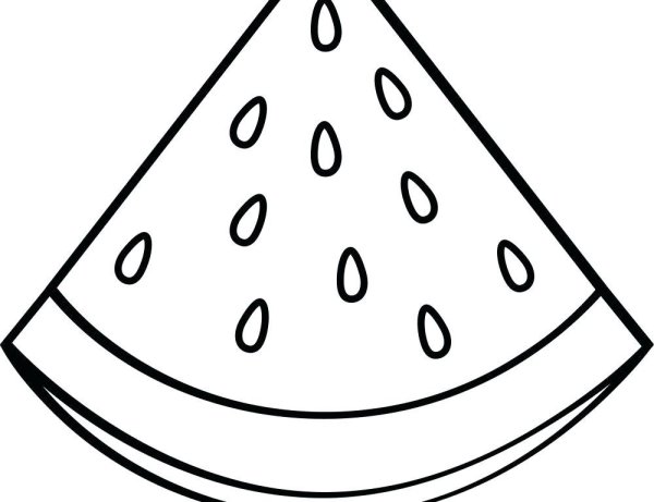 Долька арбуза раскраска для детей