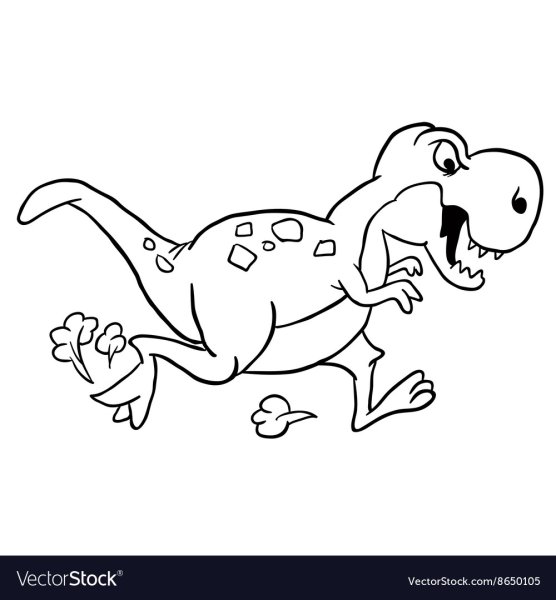 Динозавр чёрно белый